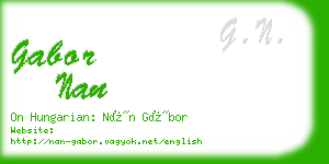 gabor nan business card